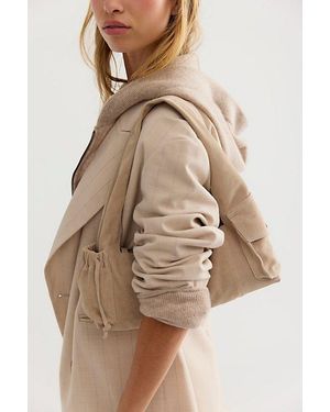Free People Soto East West Suede Shoulder Bag - Natural