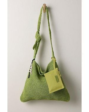Free People Coastal Crush Straw Tote - Green