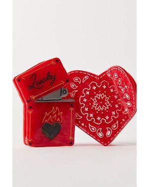 Solar Eclipse Hand Painted Claw Clip - Red