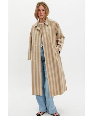 The Tiny Big Sister Striped Trench Coat Jacket - White