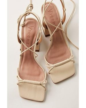 Vicenza Love Letter Wrap Heels - Natural