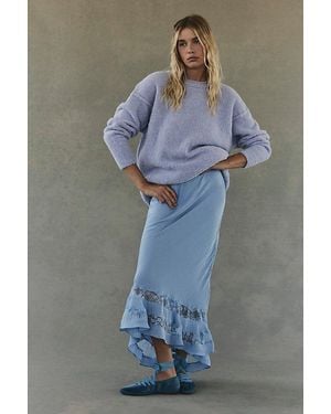 Intimately By Free People Long Lost Lover Maxi Slip Skirt - Blue