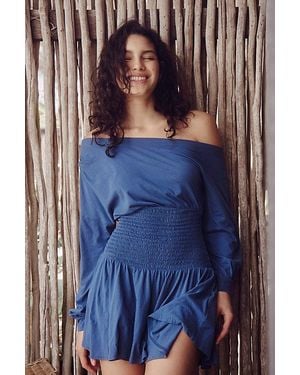 free-est Scorching Hot Long-Sleeve Mini Dress By - Blue