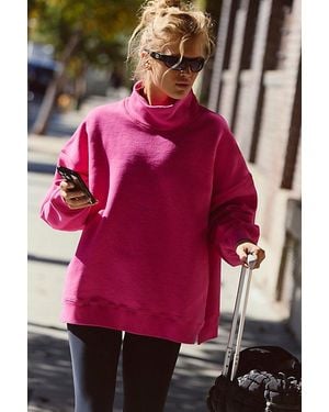 Fp Movement A Cut Above Mock Neck Pullover Sweatshirt - Red