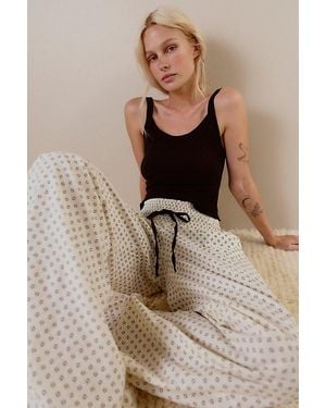 Intimately By Free People Late Checkout Flannel Barrel Pj Trousers By - Natural