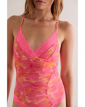 Free People See Thru You Bodysuit - Pink