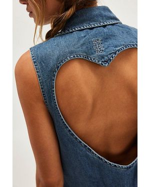 One Teaspoon Braxton Denim Heart Jumpsuit - Blue