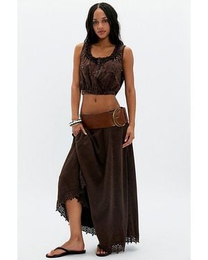 Free People Madelyn Cotton Maxi Skirt Set - Brown