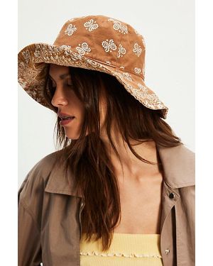 Free People Bandana Bucket Hat - Brown