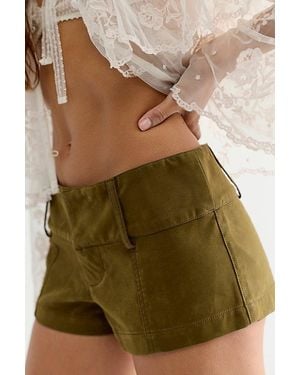 Free People We The Free Ana Suede Micro Shorts - Natural