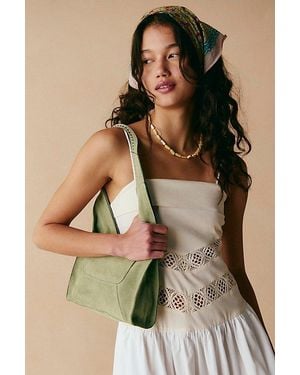 Free People Knox Studded Suede Shoulder Bag - Green