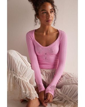 Intimately By Free People Dynamic Duo Long Sleeve By - Pink
