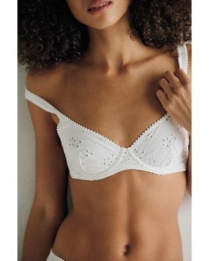Intimately By Free People Full Bloom Cotton Eyelet Underwire Bra By - White