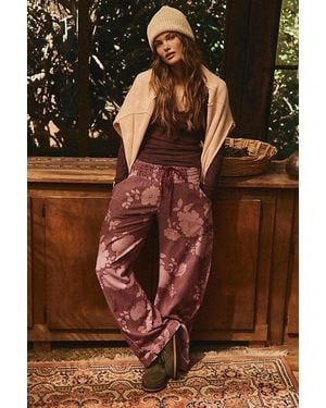 Intimately By Free People Late Checkout Flannel Barrel Pj Trousers By - Brown