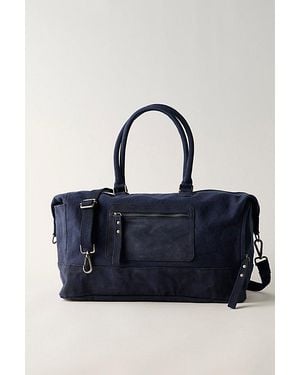 Free People Washed Canvas Weekender Bag - Blue
