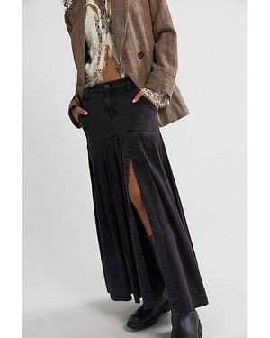 Free People 53Rd Street Chino Maxi Skirt - Black