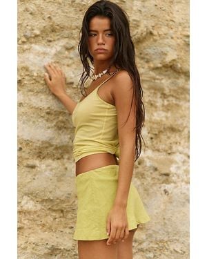 free-est My Little Micro Mini Cotton-Linen Skort - Green