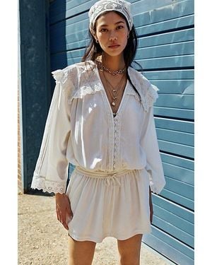 Free People Happy All The Time Mini Dress - Natural