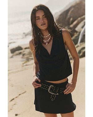 Free People Good Feels Mini Skirt Set - Black