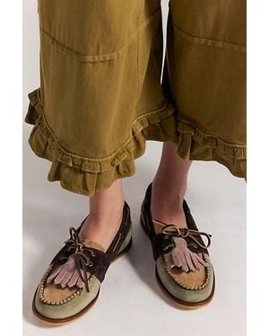 Free People Benny Deco Boat Shoes - Green