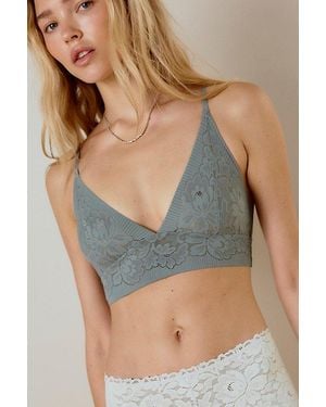 Intimately By Free People Smooth Talking Lace Triangle Bralette By - Blue