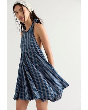 Free People Godet Craze Mini Dress - Blue