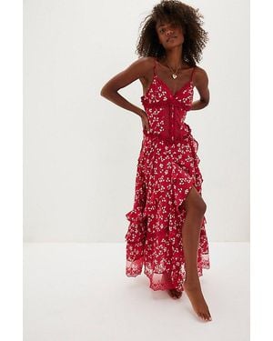 Free People Hearts Desire Bodysuit - Red