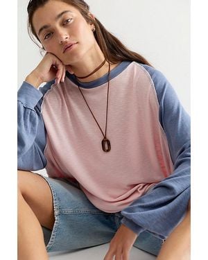 Free People We The Free First Base Long Sleeve Tee - Blue