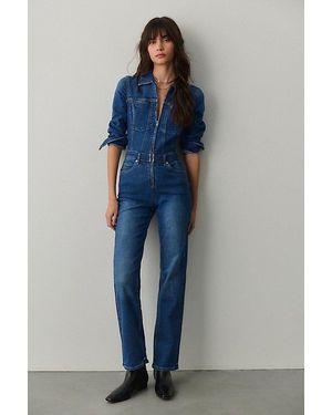 Free People Outlaw Denim Jumpsuit - Blue