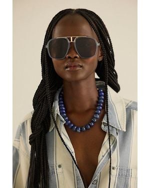 Free People Janis Detail Aviator Sunglasses - Black