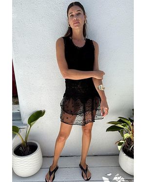 Madly Vintage Cotton Crochet Drop Waist Dress Selected By - Black