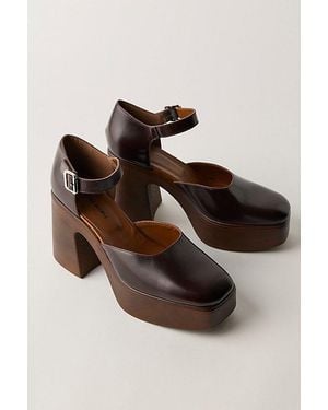 Free People Gwen Platform Mary Janes - Brown