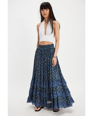 Free People Fp One Brynn Printed Maxi Skirt - Blue