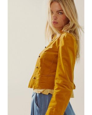 Free People Cloud Nine Ruffle Band Jacket - Yellow