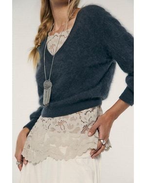 Free People Felicia Brushed Cashmere Sweater Top - Blue