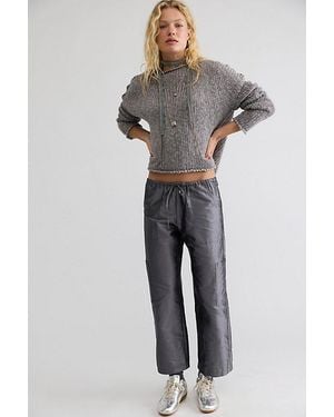 DONNI. The Taffeta Drawstring Cargo Trousers - Grey