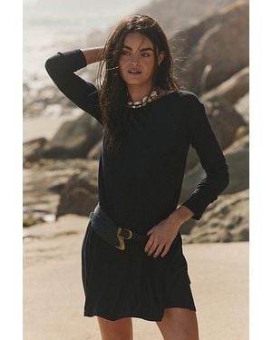 free-est Good Feels Long Sleeve Mini Dress By - Black