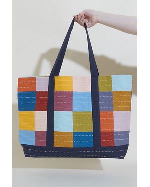 Anchal Checkered Tote - Gray