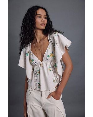 Free People Make Me Yours Blouse - Gray