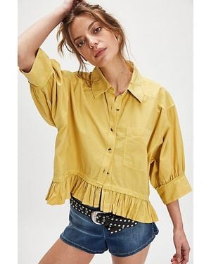 Free People Bailey Solid Shirt - Yellow