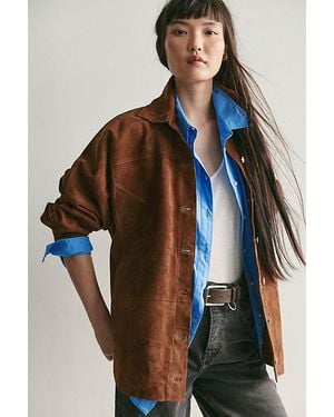 Free People Starry Eyes Suede Jacket - Brown