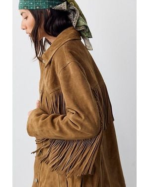 Free People Fringe Out Suede Jacket - Brown