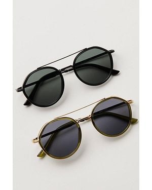 Free People Lola Round Sunglasses - Black