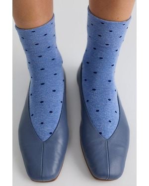 LE BON SHOPPE Polka Dot Sneaker Socks - Blue