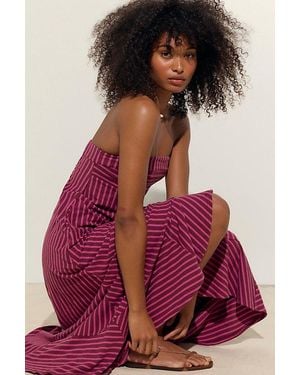 free-est Sadie Striped Midi Dress By - Red
