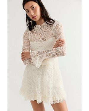 Free People Woodland Whispers Mini Dress - Natural