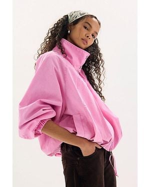 Free People Chelsea Funnel-Neck Jacket - Pink