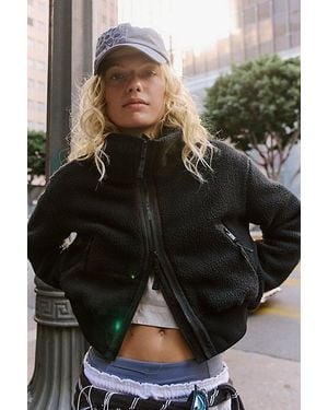 Fp Movement Hit The Slopes Fleece Bomber Jacket - Black