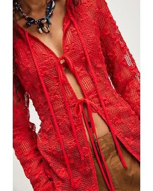 Free People Julie Knit Top - Red