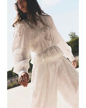 Free People Azul Eyelet Blouse - Natural
